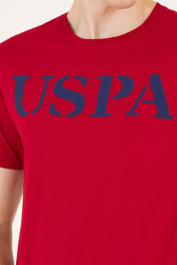 U. S. Polo Assn Мужская бордово-красная базовая футболка с круглым вырезом - U.s. polo assn фото 14