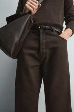 WAXED FINISH STRAIGHT-LEG JEANS - Zara фото 5