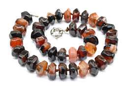 Бусы сардоникс диски с гранями 16*9мм, 50см