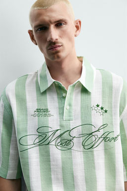 CAMISA POLO BOXY FIT GR?FICOS ESTAMPADOS / Verde - Zara фото 6