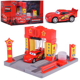 Игрушка пластик "Автомойка" свет-звук, с водой 21см, тачки кор.