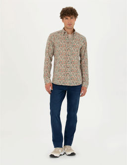 Haki Slim Fit Uzun Kollu G_mlek - Pierre cardin фото 3