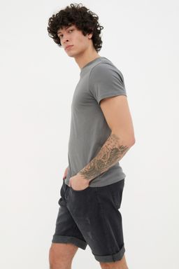 Antrasit Slim Fit T?rm?k Destroylu Denim Kot Sort TMNSS21SR0727