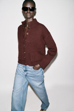 HIGH NECK KNIT CARDIGAN - Zara фото 2