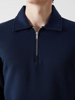 Polo Yaka Uzun Kollu Erkek Sweatshirt