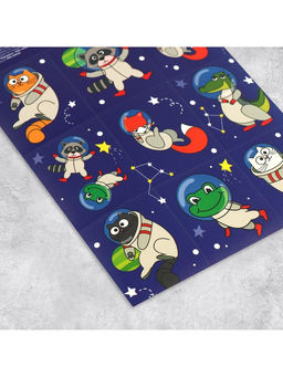 Цена за 10 шт. Наклейки детские «Космические животные», раскраска на обороте, 11×15.5 см