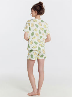 Комплект женский (жакет, шорты) молочно-бежевый с авокадо авокадо на св.молочном1 592348 - Mark formelle фото 6