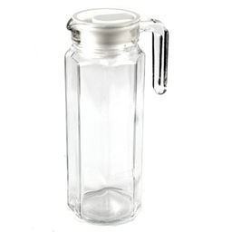 Кувшин стеклянный "Классический" 1л, д8,5см, h24,5см, пластмассовая крышка (Китай)