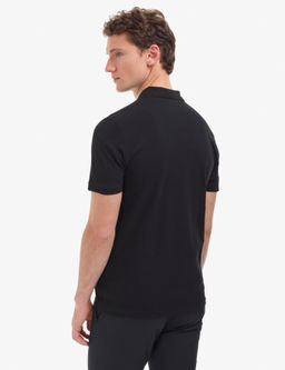 Siyah Regular Fit %100 Pamuk K_vr_lmaz Polo Yaka Basic Ti__rt