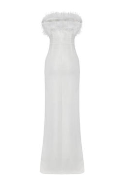 TRENDYOLMILLA Siyah Vucuda Oturan Astarl? Otrisli Dokuma Uzun S?k Abiye Elbise TPRSS22AE0095  фото 7