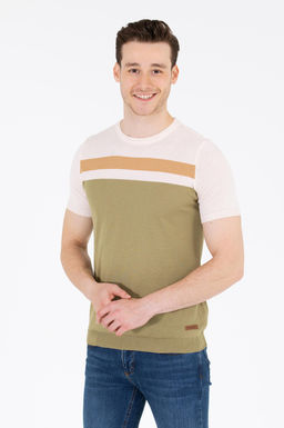 U. S. Polo Assn Мужской трикотаж цвета хаки с круглым вырезом