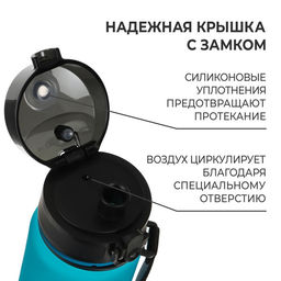 Бутылка спортивная для воды ONLYTOP Fitness, 500 мл, голубая