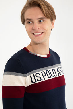 Erkek Lacivert Bisiklet Yaka Triko Kazak - U.s. polo assn фото 3