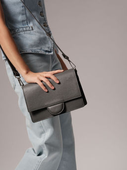 Сумка кожаная через плечо Deboro 30574 хромо