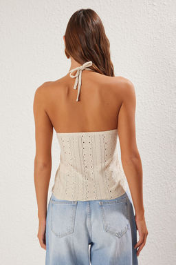 Tas Jakarl? Baglama Detayl? Fitted/Vucuda Oturan Orme Bluz TWOSS25BZ00086