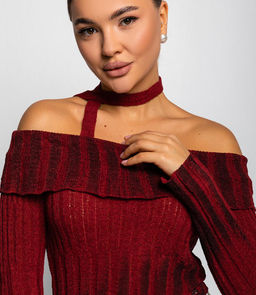 Джемпер #КТ1139, бордовый - Dommod фото 5