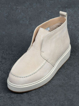 01-5173-5 BEIGE Ботинки демисезонные (натуральная замша, байка)