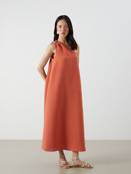 Tek Omuz Modal Kar???ml? Elbise