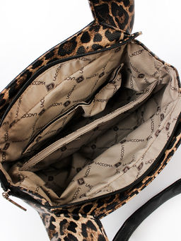 LACCOMA сумка Валери-HL040-леопард  темно-коричневый/черный эко кожа хлопок  фото 6