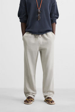 COTTON - LINEN TROUSERS - Zara фото 11