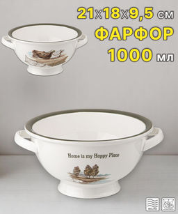 САЛАТНИК С РУЧКАМИ LEFARD FAMILY HOUSE 1000 МЛ 21*18*9,5 СМ