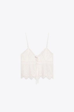EMBROIDERED STRAPPY TOP - Zara фото 6