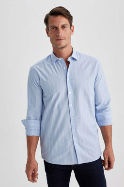 Рубашка с длинным рукавом без железной отделки Modern Fit - Defacto фото 4