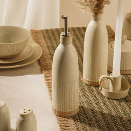Бутылка для масла и соуса SL Home «Виенто», 500 мл, 7×26 см, керамика, бежевая