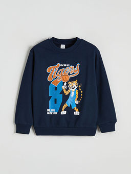 Aslan Bask?l? Erkek ?ocuk Sweatshirt