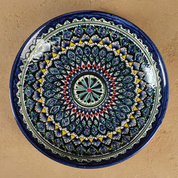 Ляган узбекский Риштанская Керамика «Узор», d=25 см, синий