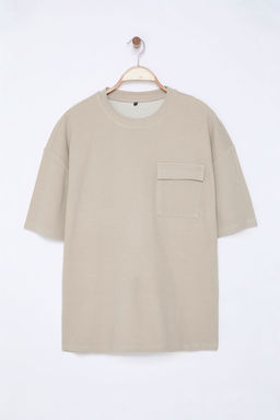 TRENDYOL MAN Haki Oversize/Genis Kesim Dokulu Cep Detayl? K?sa Kol Premium T-shirt TMNSS25TS00061 - Trendyolmilla фото 6