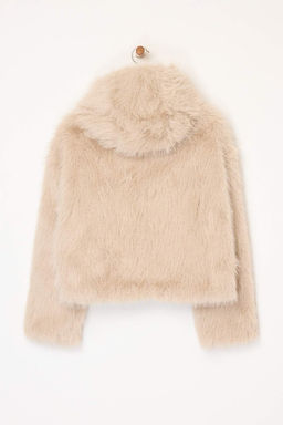 Bej Oversize Kal?p Kapusonlu Kurk Mont TWOAW26MO00025 - Trendyolmilla фото 15