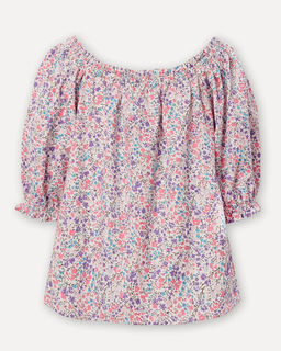 Блузка свободного покроя с летним цветочным принтом - Incity фото 3