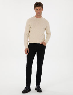 Lacivert Slim Fit Kanvas Pantolon