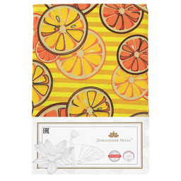 Скатерть 200х145см Апельсины, вид 5, длина стола до 160см, на 6-8 персон, рогожка (хлопок 100%) 171г/м2, упаковка классическая, пакет ПВХ 28х41см, Домашняя мода (Россия)  фото 5