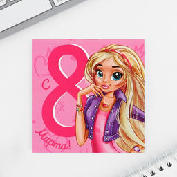 Цена за 20 шт. Блокнот 10?10 см, 16 л 8 марта