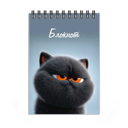 Блокнот, А6, 80 л, арт. 74036 КОТ УГОЛЁК / Блок - белый офсет 60 г/м?, клетка, гребень по короткой с