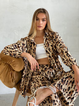 Martichelli Брюки коричнево-бежевые с принтом  фото 5