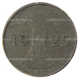 Монета 1 рейхспфенниг 1925 года J Германия