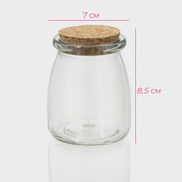 Цена за 12 шт. Банка для сыпучих Доляна Парфе, 200 мл, 78.5 см, с пробковой крышкой, стекло, прозрачная  фото 2