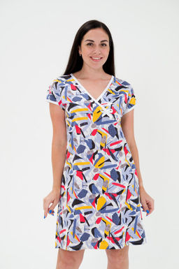 Ночная сорочка из кулирки Социал спущенное плечо абстракция