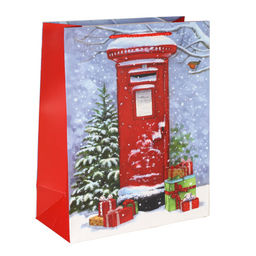 Цена за 12 шт. Пакет подарочный 26х32х12см / 3282L /уп 12/384/Новый год - Галеонтрейд фото 6