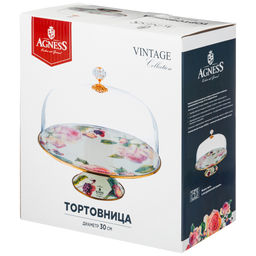 ТОРТОВНИЦА AGNESS, СЕРИЯ ВИНТАЖ ДИАМЕТР=30 СМ. ВЫСОТА=20 СМ.