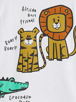 Bisiklet Yaka Bask?l? Erkek ?ocuk Ti??rt