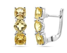Серьги из серебра цитрин, Наоми