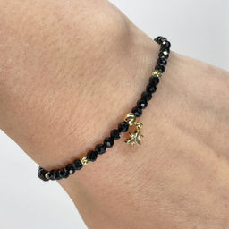 Браслет из черной Шпинели с подвеской 17 см +