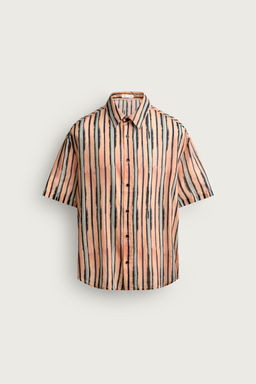 CAMISA RAYAS ALGOD?N - VISCOSA / Salm?n - Zara фото 7