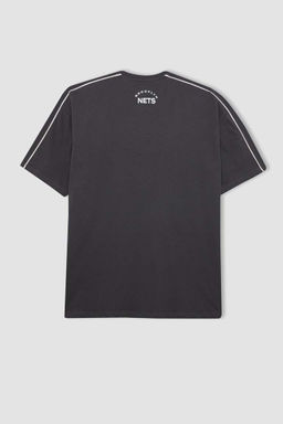 DeFactoFit Футболка Oversize с круглым вырезом и короткими рукавами NBA Brooklyn Nets  фото 9