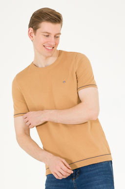 Erkek Camel Bisiklet Yaka Triko Kazak