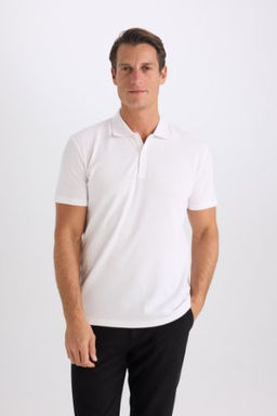Slim Fit Dar Kesim Basic Duz K?sa Kollu Polo Tisort